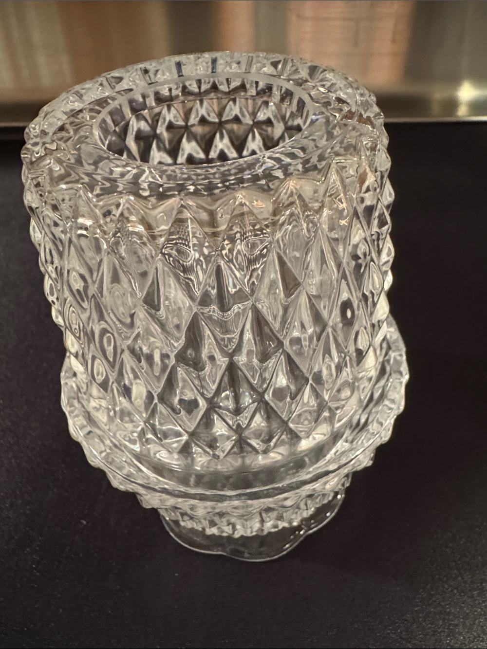 Clear Glass Votive Holder Fairy lamp style- new not vintage